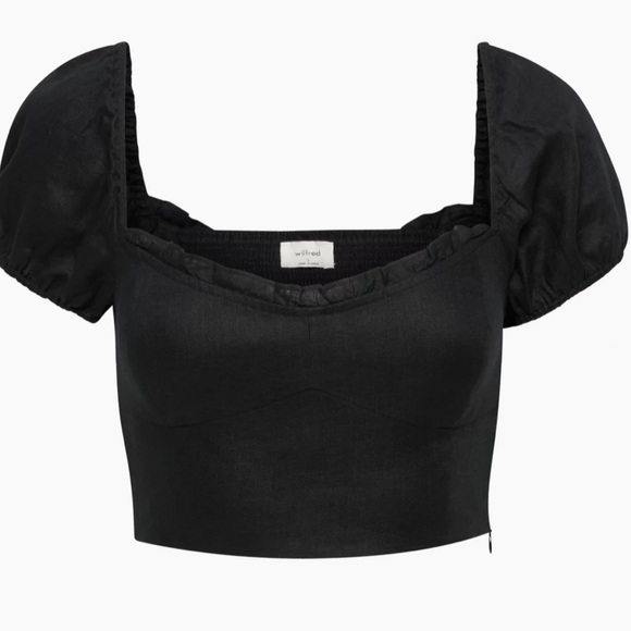 BNWT Wilfred Wander Linen Bustier Blouse Top sold out Black size small - Picture 1 of 6